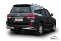 Защита заднего бампера "уголки" Arbori d76+d42 двойные TOYOTA LAND CRUISER 200 2007-2012