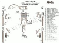 Декоративные накладки салона Audi Q7 2007-н.в. полный набор, Автоматическая коробка передач, Aluminum OEM