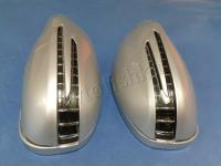 Mercedes CLK 95-00 W208, 96-04 R170, 97-04 W168 корпуса боковых зеркал серебристые, со светодиодными поворотниками и подсветкой Welcome