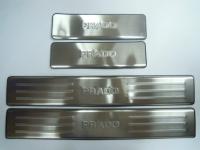 Toyota Land Cruiser Prado (09–/13–) Накладки на дверные пороги с логотипом, нерж.