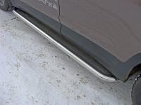 Hyundai Grand Santa Fe (13–) Пороги с площадкой (нерж. лист) 60,3 мм