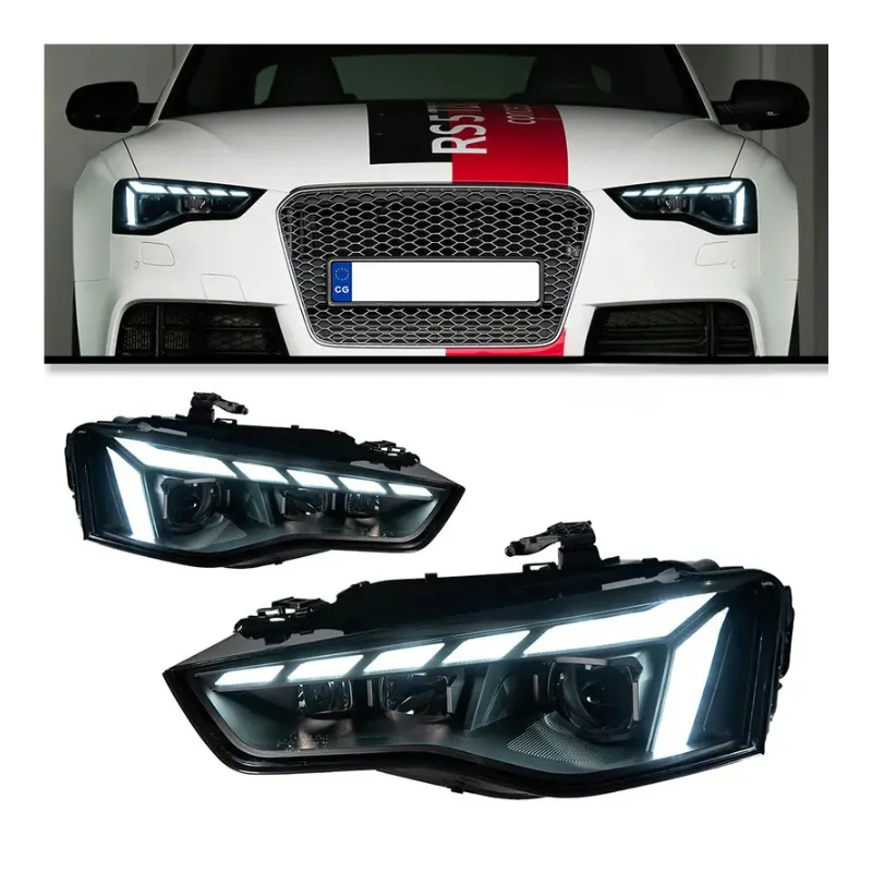 Фары передние светодиодные LED для Audi A5 (2012–2016) с анимацией DRL и динамическими поворотниками