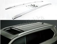 Toyota Land Cruiser 200 (07-/12-/15-) рейлинги (багажник) на крышу серебристые, дизайн LEXUS