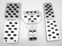 Infiniti FX35, FX30, FX37, FX50 накладки на педали, на подставку под ногу, алюминиевые с логотипом Infiniti, комплект 4 шт.