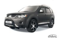 Защита передняя Arbori d76 низкая черная MITSUBISHI OUTLANDER XL 2006-2010