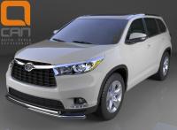Toyota Highlander (14–) Защита переднего бампера двойная d 60/42 мм, нерж.