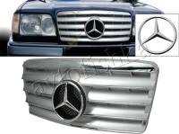 Mercedes E W124 (93-95) решетка радиатора, дизайн CL, серебристая