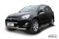 Защита переднего бампера Arbori d76+d57 двойная TOYOTA RAV-4 L 2009-2010