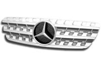 Mercedes ML W163 (1998-2005) решетка радиатора перфорированная белая с хромом, дизайн ML W164.