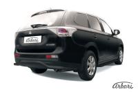 Защита заднего бампера Arbori d57 "волна" длинная черная MITSUBISHI OUTLANDER 2014-