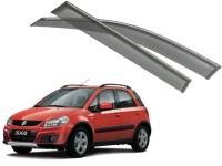 Suzuki SX4 (10–) Дефлекторы боковых окон с хромированным молдингом, OEM стиль, хэтчбек
