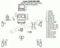 Декоративные накладки салона Lexus LS 2004-2006 полный набор, Автоматическая коробка передач, без Navigation