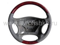 Mercedes C-class W203 руль классический, серая кожа - дерево орех, Classic