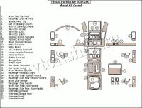 Декоративные накладки салона Nissan Pathfinder 2005-2007 ручной AC Control, полный набор