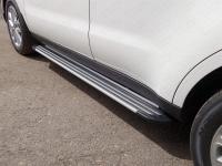 Chevrolet Captiva (11–/13–) Пороги алюминиевые 'Slim Line Silver' 1720 мм