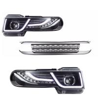 Toyota FJ Cruiser (07-15) фары линзовые в комплекте с решеткой радиатора, дизайн №2