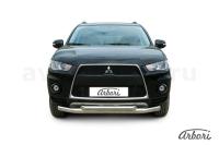 Защита переднего бампера Arbori d76+d57 двойная MITSUBISHI OUTLANDER XL NEW 2010-2012