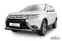 Защита переднего бампера Arbori d57 "волна" черная MITSUBISHI Outlander 2015-
