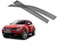 Nissan Juke (10–) Дефлекторы боковых окон с хромированным молдингом, OEM стиль