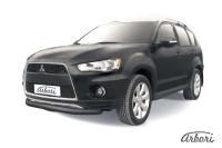 Защита переднего бампера Arbori d76 черная MITSUBISHI OUTLANDER XL NEW 2010-2012