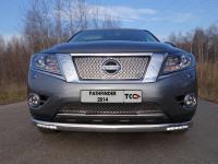 Nissan Pathfinder (14–) Защита передняя нижняя (овальная (с ходовыми огнями)) 75х42 мм
