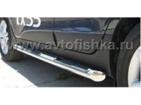 Hyundai ix35 (09-) пороги боковые, труба 76 мм с накладками