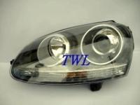 Volkswagen Golf 5, GTI R32 (03-) фары передние линзовые черные, ксеноновые, под корректор, комплект 2 шт.
