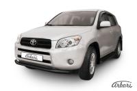 Защита переднего бампера Arbori d76+d57 двойная черная TOYOTA RAV-4 2006-2009