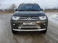 Mitsubishi Pajero Sport (13–) Защита передняя нижняя (с ходовыми огнями) 76,1 мм