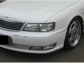 Nissan Maxima QX II, Cefiro A32 (95-00) фары передние хромированные прозрачные, объединенные с поворотником, комплект 2 шт.