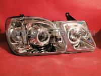 Lexus LX470 (1998-2007) фары передние линзовые хромированные, со светящимися ободками, комплект 2 шт