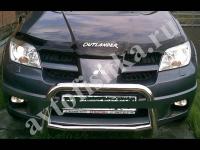 Дефлектор капота темный с надписью Mitsubishi Outlander 2003-2006