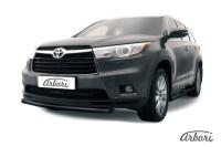 Защита переднего бампера Arbori d57 радиусная черная TOYOTA HIGHLANDER 2014-