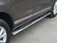 Volkswagen Touareg (14–) Пороги овальные с накладкой 120х60 мм