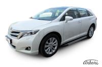 Комплект защиты штатных порогов алюминиевый профиль Arbori "Luxe Black" 1800 черная TOYOTA VENZA 2012-