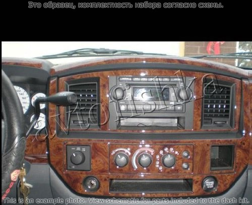 Декоративные накладки салона Dodge RAM 2006-2008 полный набор