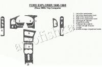 Декоративные накладки салона Ford Explorer 1995-1996 2 двери, полный набор, с Trip Computer, 10 элементов.