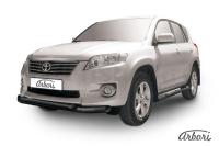 Защита переднего бампера Arbori d76+d57 двойная черная TOYOTA RAV-4 2010-2012