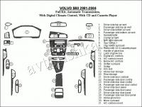 Декоративные накладки салона Volvo S60 2001-2004 полный набор, АКПП, с авто Climate Controls, с CD и касетной аудиосистемой, Соответствие OEM, 31 элементов.