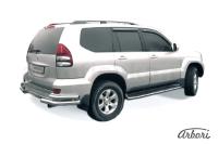 Защита заднего бампера "уголки" Arbori d76+d42 двойные TOYOTA LAND CRUISER PRADO 2003-2010