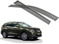 Nissan X-Trail (14–) Дефлекторы боковых окон с хромированным молдингом, OEM стиль
