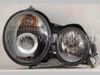 Mercedes E W210 (95-99) фары передние линзованные черные, комплект 2 шт.