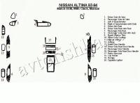 Декоративные накладки салона Nissan Altima 1993-1994 ручной, с часами, OEM Match, 19 элементов.