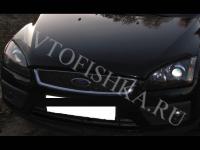 Дефлектор капота тeмный длинный Ford Focus 2005-2007