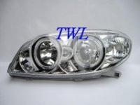 Toyota Vios, Saluna (03-05) Taiwan type фары передние линзовые хромированные со светящимися ободками, комплект 2 шт.
