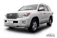 Защита переднего бампера Arbori d76+d57 двойная TOYOTA LAND CRUISER 200 2013-