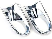 Honda CR-V (2010-2012) накладки хромированные на противотуманные фары, пластиковые, комплект 2 шт.