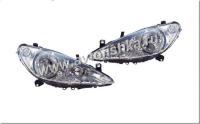 Peugeot 307 (01-05) фары передние линзовые хромированные, со светящимися ободками, с электрокорректором, комплект 2 шт.