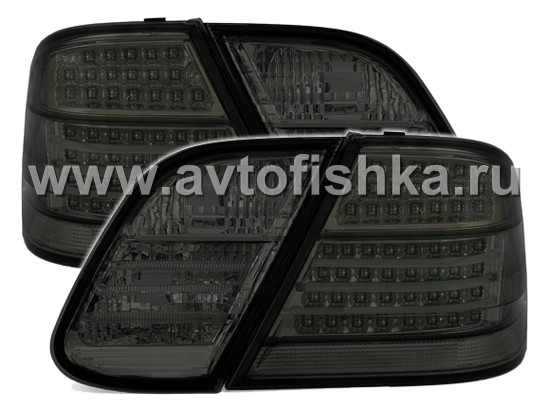 Mercedes W208 CLK (97-03) фонари задние, полностью тонированные светодиодные, комплект лев.+ прав.