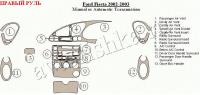 Ford Fiesta (02-03) декоративные накладки под дерево или карбон (отделка салона), механичеcкая либо автоматичеcкая коробка передач , правый руль